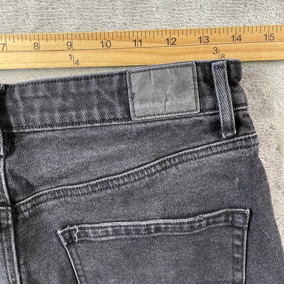 American Eagle‎ Denim Shorts Womens 28 Black Highest Rise Boyfriend Frayed - Picture 4 of 8
